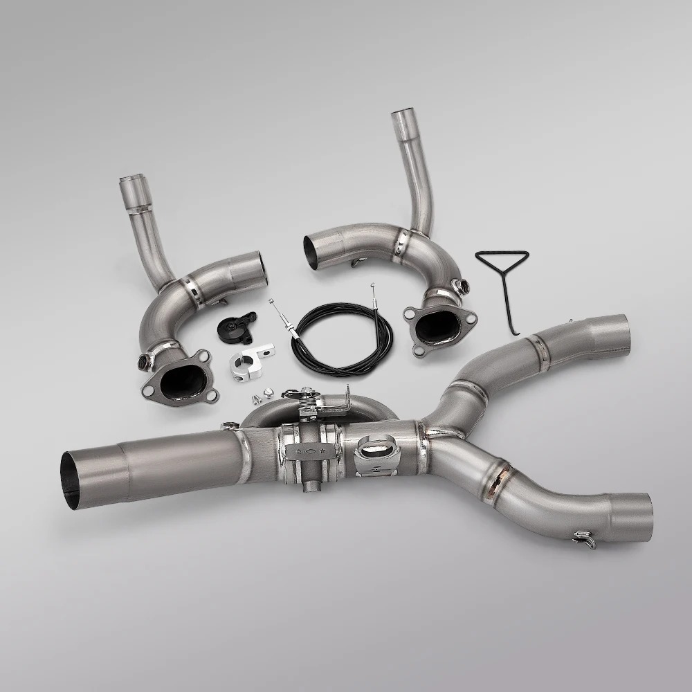New Titanium Head Pipe with Electric Controlled Valve for R1300GS R1300 Adventure Motorcycle Exhaust Manifold 60mm
